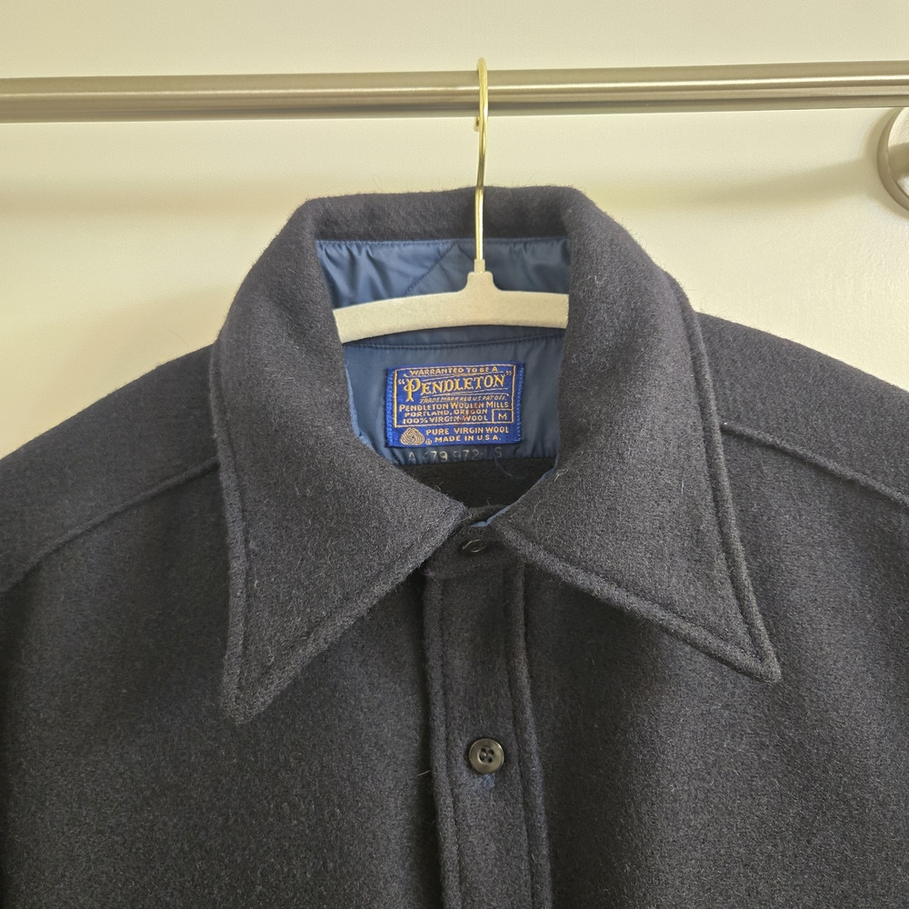 Pendleton 100% Virgin Wool Jacket, Heavy Shirt, Size M, Navy - Picture 3 of 12